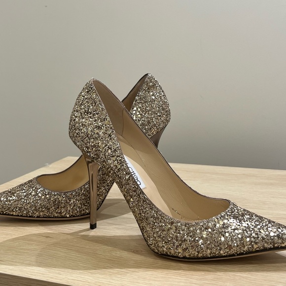 UNWORN AUTHENTIC Jimmy Choo Romy 100 Chunky Glitter Heel Size 40 MSRP $775 - Picture 4 of 8